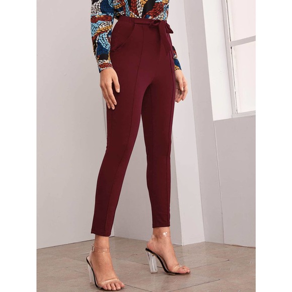 Tie Front Pocket Skinny Pants black - Picture 10 of 11